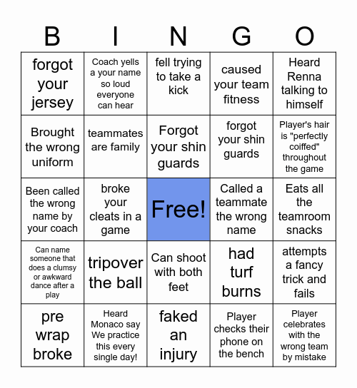 ⚽️SOCCER⚽️ Bingo Card