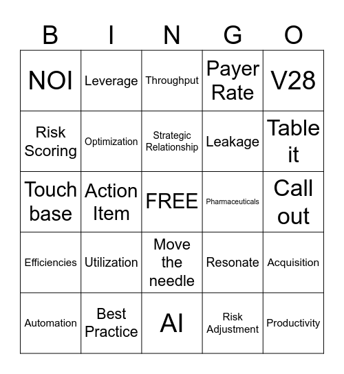 Intermountain Finance Bingo Card