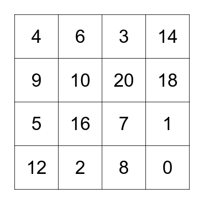 Addition Bingo! Bingo Card