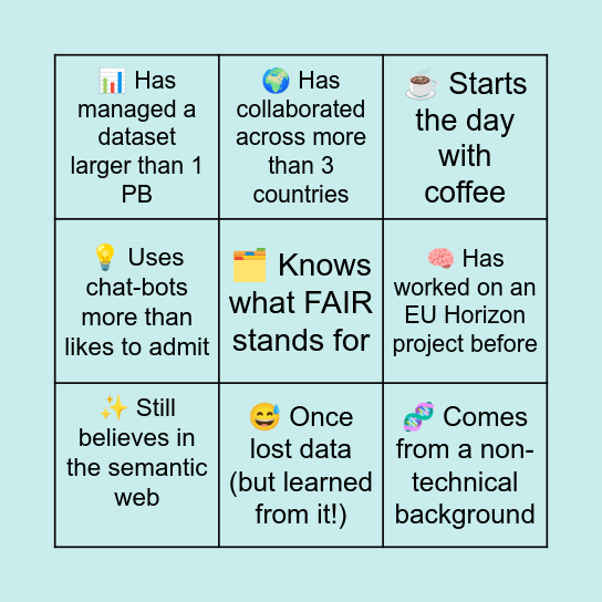 HORIZON EU bingo Card