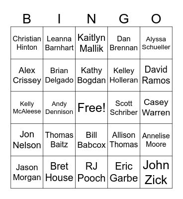 Employee Facts Bingo Card