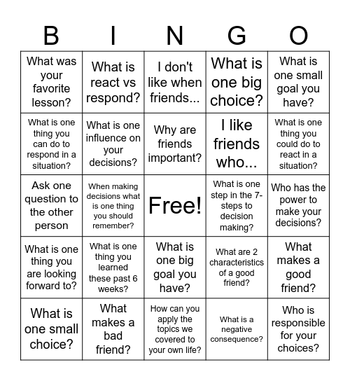 BINGO! Bingo Card