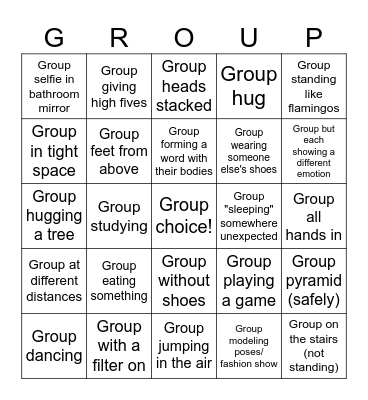 Yearbook - November 5, 2025 (Theme: Group) Bingo Card
