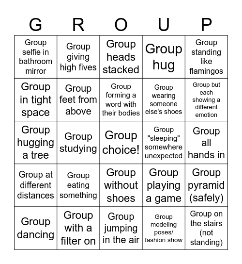 Yearbook - November 5, 2025 (Theme: Group) Bingo Card