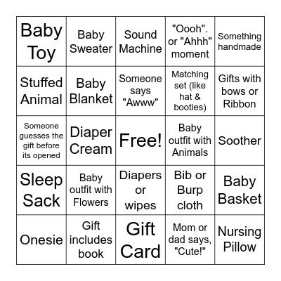 BABY BINGO Card