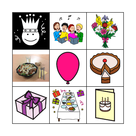 Sünnipäev Bingo Card