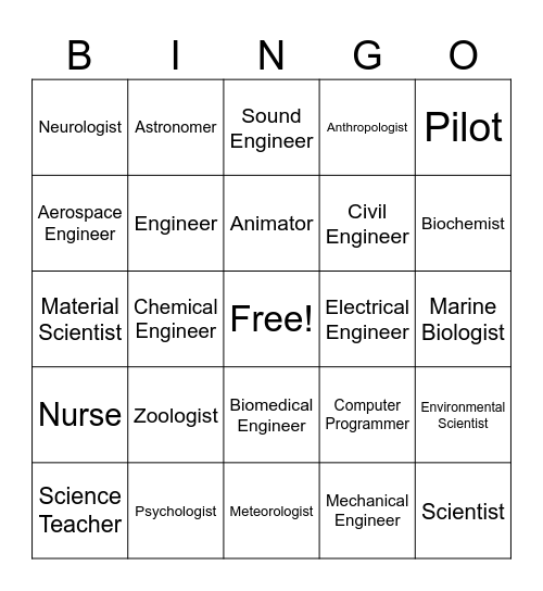 STEM Bingo Card