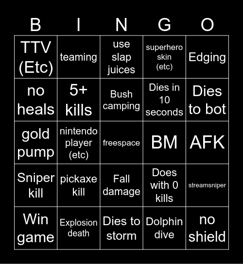 Warzone 2.0 bingo (Credits to: Big Puffer) Bingo Card