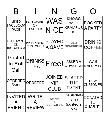 Fiona's Fright Soap Krampusnacht Bingo Card