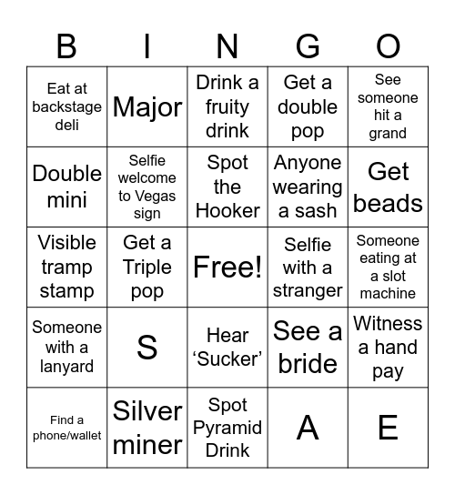 Vegas November 2025 Bingo Card