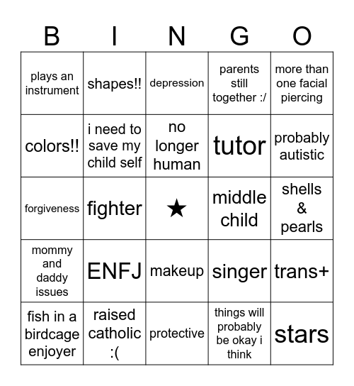 RYAN KINNIE Bingo Card