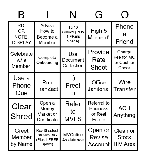 BIG LAKE BINGO OCTOBER Bingo Card