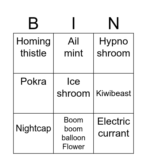 Have this you lose Bingo Card