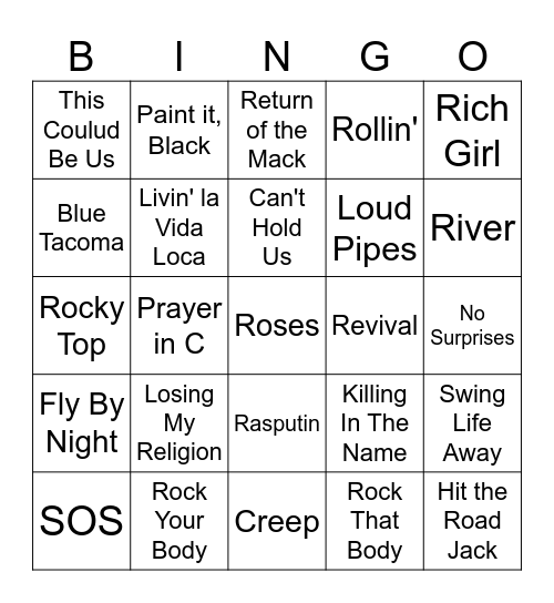 The Letter R Bingo Card