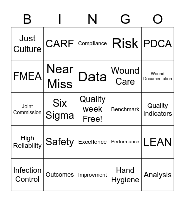 QUALITY WEEK Bingo Card