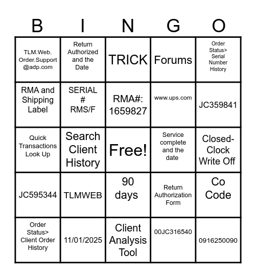 TLMWEB BOOSTER Bingo Card
