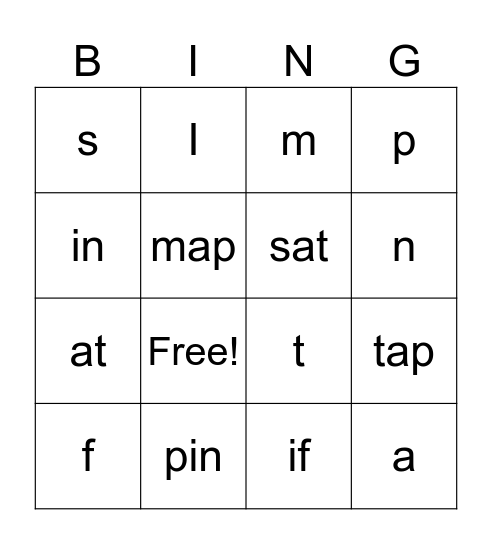 Alphabet Bingo Card