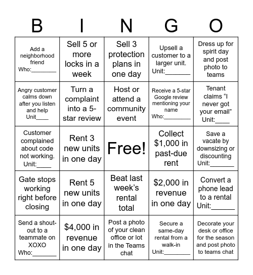 Tri-State Bingo Card