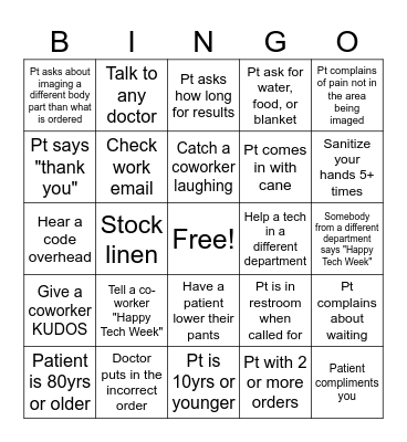Tech Week 2025 Bingo Card
