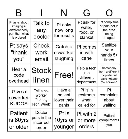 Tech Week 2025 Bingo Card