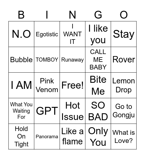 K-POP MB ROUND 2 Bingo Card