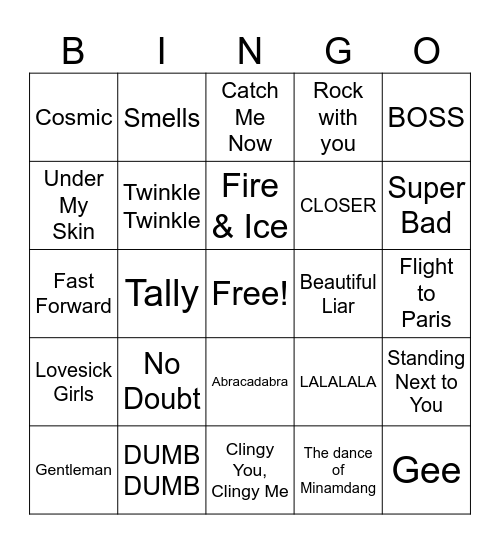 K-POP MB ROUND 4 Bingo Card