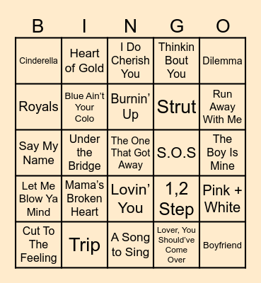 Scorpio Musical Bingo Card