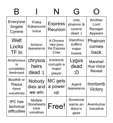 3.7 Trailblaze Quest Bingo Card