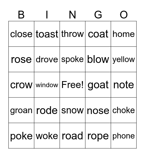 Green Group Bingo Card