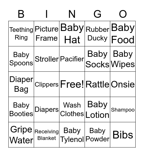 BABY CALLAN BINGO Card