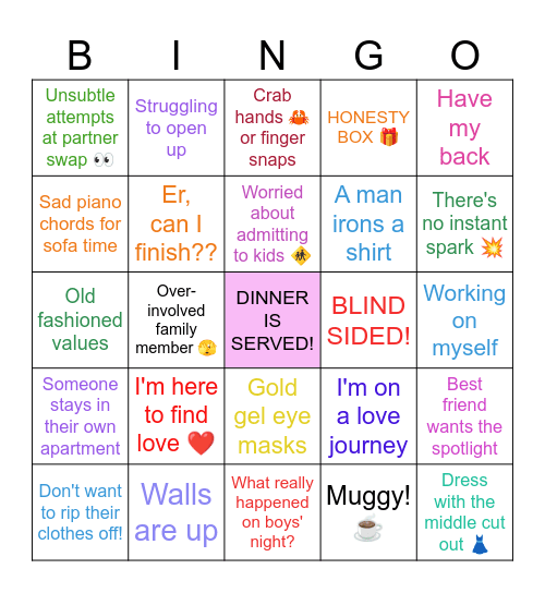 MAFS LOVE JOURNEY BINGO! 🌟 Bingo Card