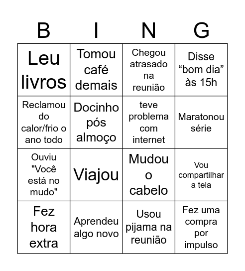 Confra CIEE Bingo Card