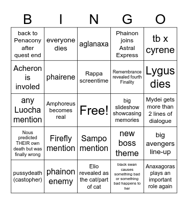 3.7 story predictions Bingo Card