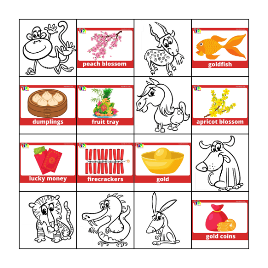 Tet (Vietnamese Lunar New Year) Bingo Card