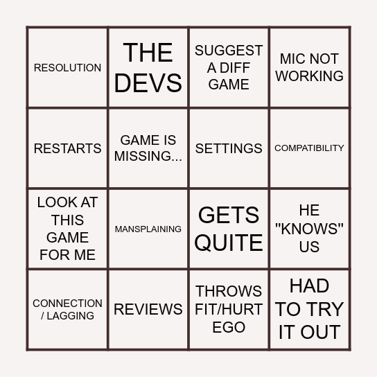 50 Bingo Card