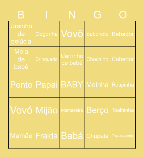 BABY BINGO Card