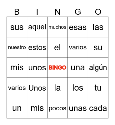 LOS DETERMINANTES Bingo Card