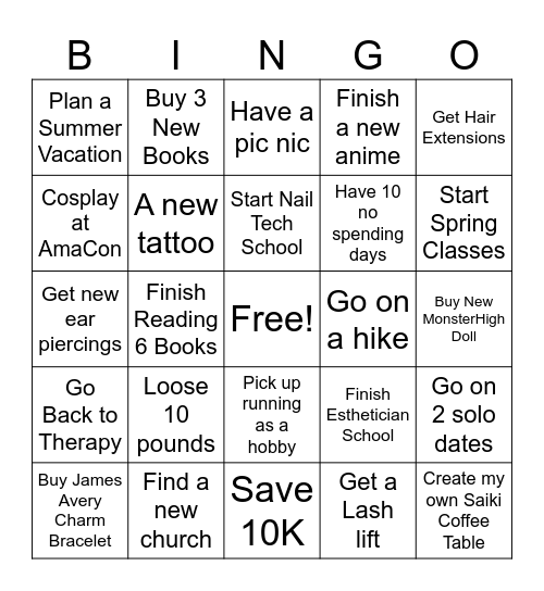 2026 Bingo Card