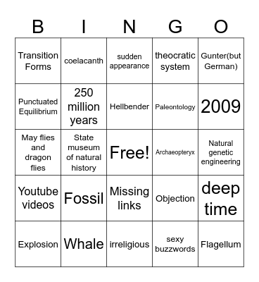 Origins Bingo Card