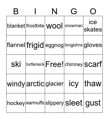 Winter Bingo Card