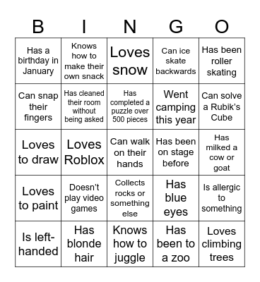 We'r eDifferent, We're the Same! Bingo Card