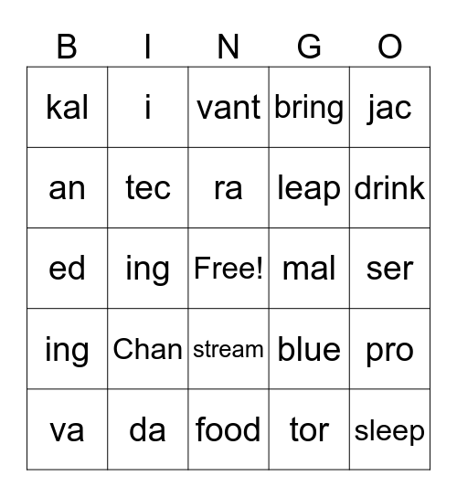 The Blue Jackal Bingo Card