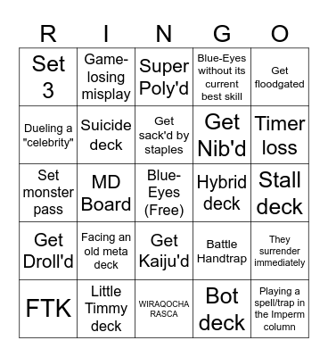 KCC Stuff Bingo Card