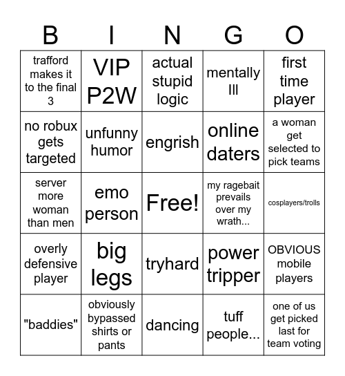 Outlaster Card Bingo Card
