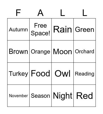 ASL Bingo Card