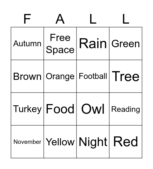 ASL Bingo Card