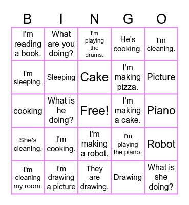L10: I'm cooking Bingo Card