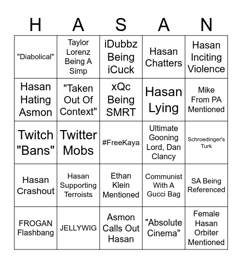 MorePegasus Bingo! Bingo Card