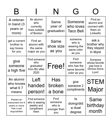 Smoker Bingo Card