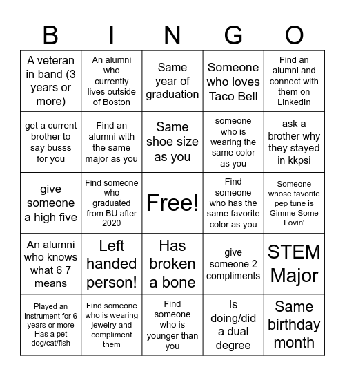 Smoker Bingo Card